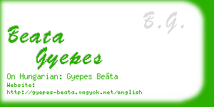 beata gyepes business card